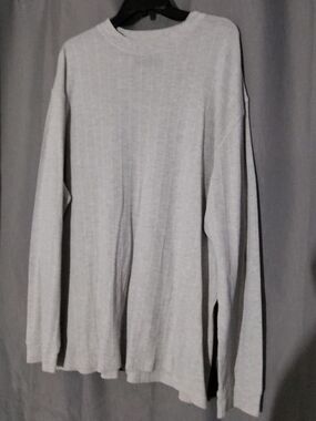 Light Gray Ribbed Crewneck Men's Shirt